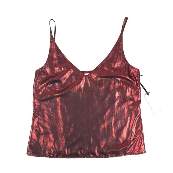 L'agence Foiled Shimmer Tank Top Holiday Red - Picture 4 of 11